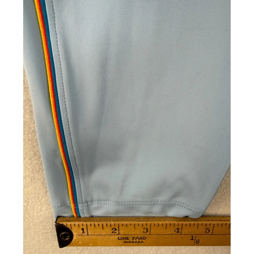 Nike Yoga Leggings Womens XXL Blue Rainbow Trim High Rise 7/8 Dri-FIT CU5360-436